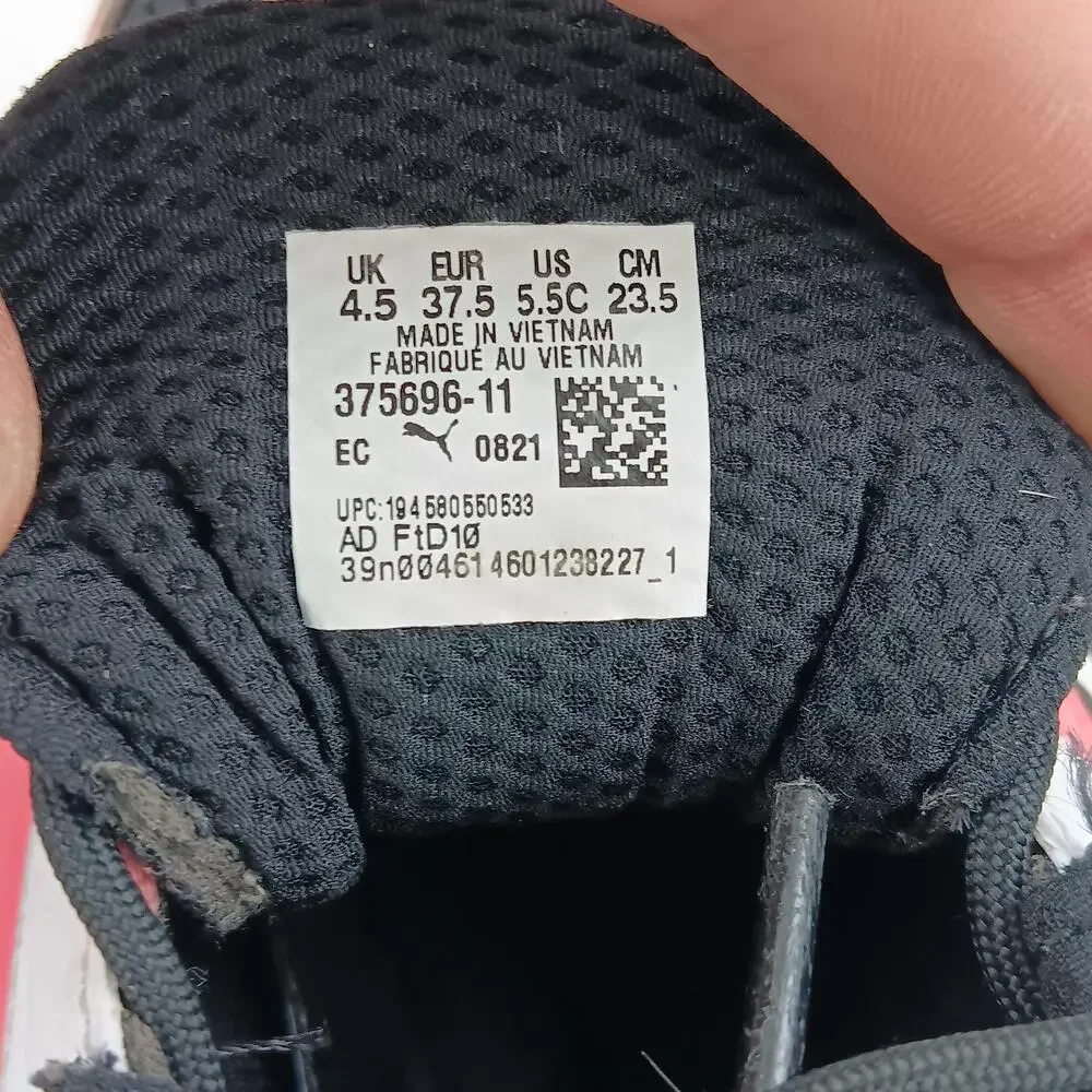 Puma Shoes Kids Size 5.5C Pink Black White RS System Running Sneakers 375696-11